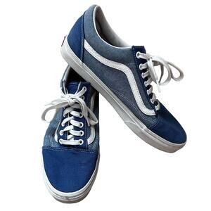 Vans Blue and White Loafers